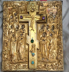 В Крестовоздвиженском монастыре Нижнего Новгорода обретена старинная икона с крестом-реликварием и мощами святых
