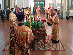 В канун Недели 2-й по Пасхе митрополит Вениамин совершил всенощное бдение в Благовещенском Ляденском монастыре