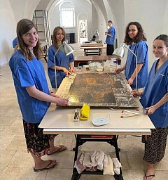 В монастыре Святого креста в Иерусалиме оборудована реставрационная мастерская российских специалистов