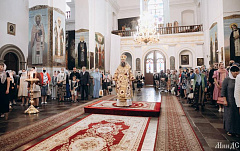 3 июля в Жировичском монастыре архиепископ Гурий в свой день тезоименитства совершил молебен Всем белорусским святым о мире в Беларуси и единстве народа Божия